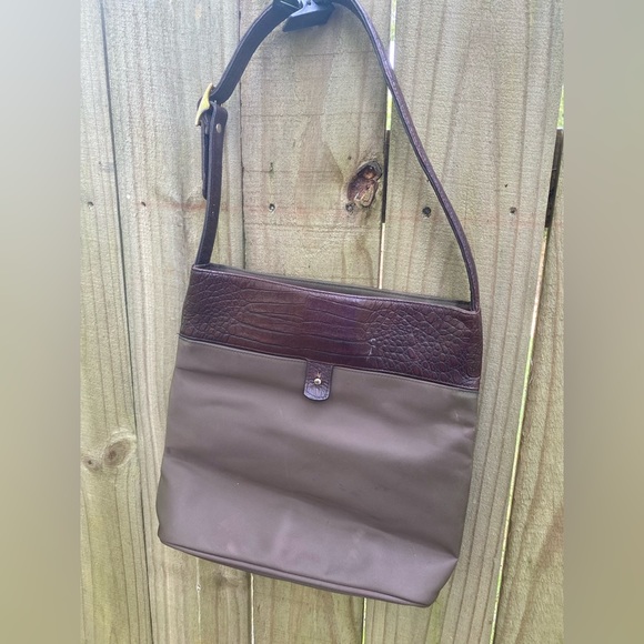Banana Republic Nylon & Leather Shoulder Bag - Picture 1 of 6